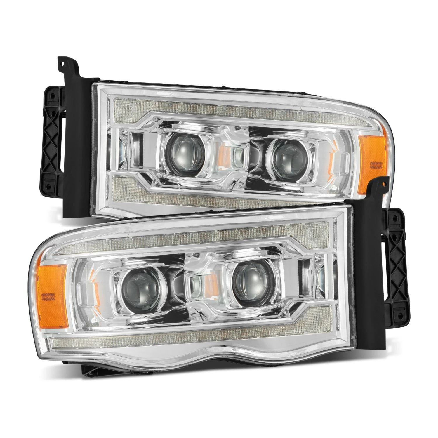 02-05 Dodge Ram PRO-Series Halogen Projector Headlights Chrome 3 02-05 Dodge Ram PRO-Series Halogen Projector Headlights Chrome
