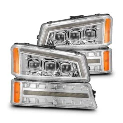 03-06 Chevrolet Silverado/02-06 Avalanche (without Body Cladding) NOVA-Series LED Projector Headlights Chrome