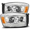 06-08 Dodge Ram LUXX-Series LED Projector Headlights Chrome -Car Light Shop 06 08 dodge ram luxx series led projector headlights chrome 802389
