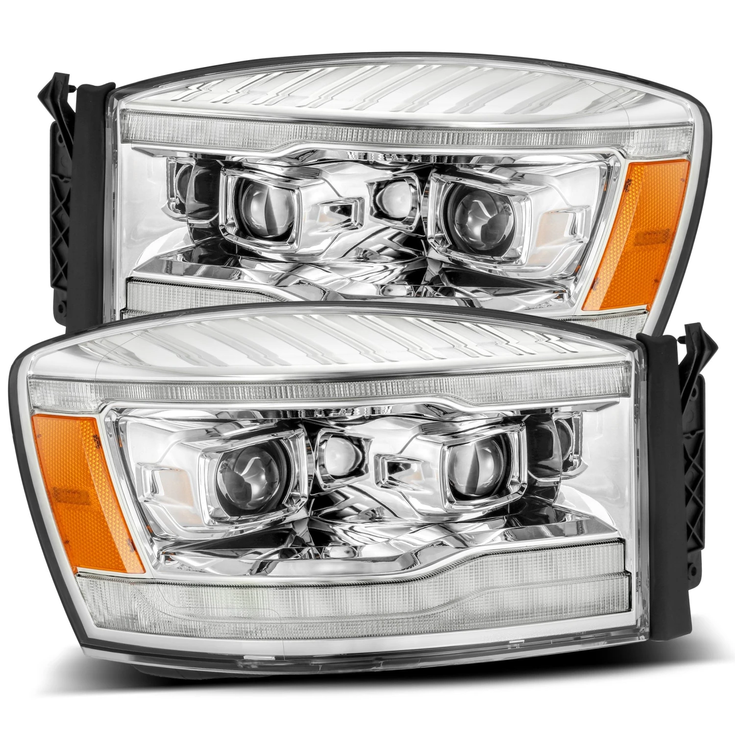 06-08 Dodge Ram LUXX-Series LED Projector Headlights Chrome 3 06-08 Dodge Ram LUXX-Series LED Projector Headlights Chrome