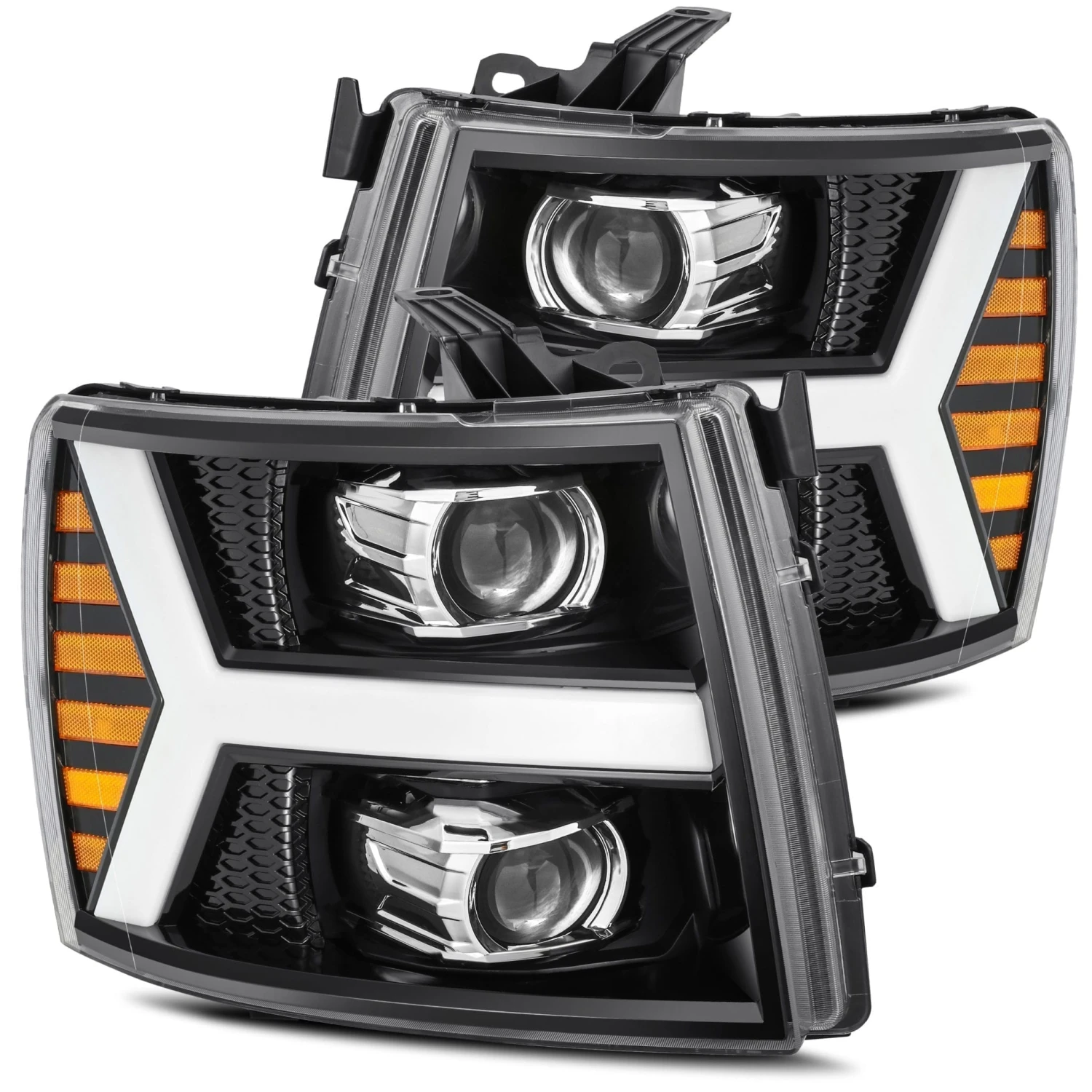 07-13 Chevrolet Silverado LUXX-Series LED Projector Headlights Jet Black 3 07-13 Chevrolet Silverado LUXX-Series LED Projector Headlights Jet Black