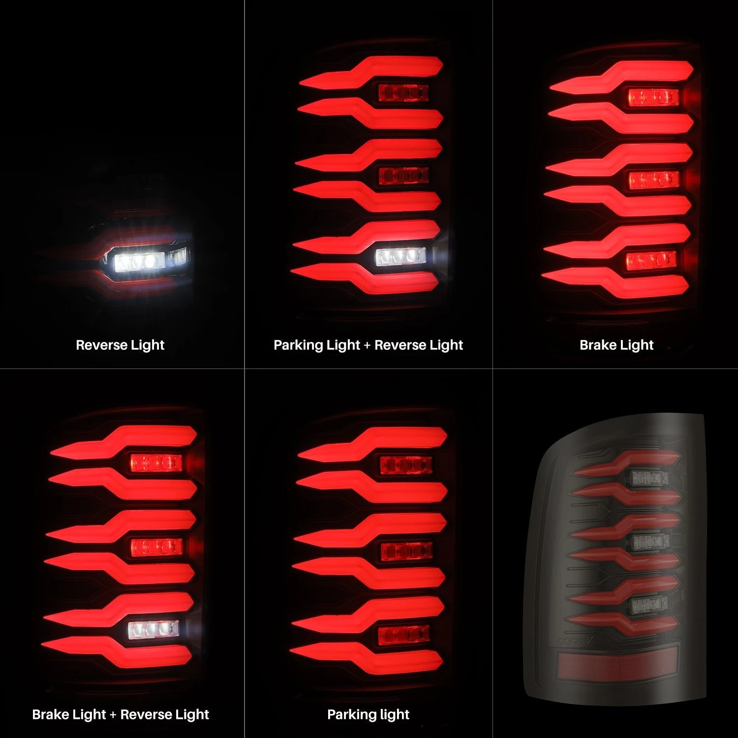 07-13 GMC Sierra LUXX-Series LED Tail Lights Black Red 4 07-13 GMC Sierra LUXX-Series LED Tail Lights Black Red - Image 2