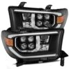 07-13 Toyota Tundra/08-17 Toyota Sequoia NOVA-Series LED Projector Headlights Black (With Level Adjuster) -Car Light Shop 07 13 toyota tundra08 17 toyota sequoia nova series led projector headlights black with level adjuster 913355