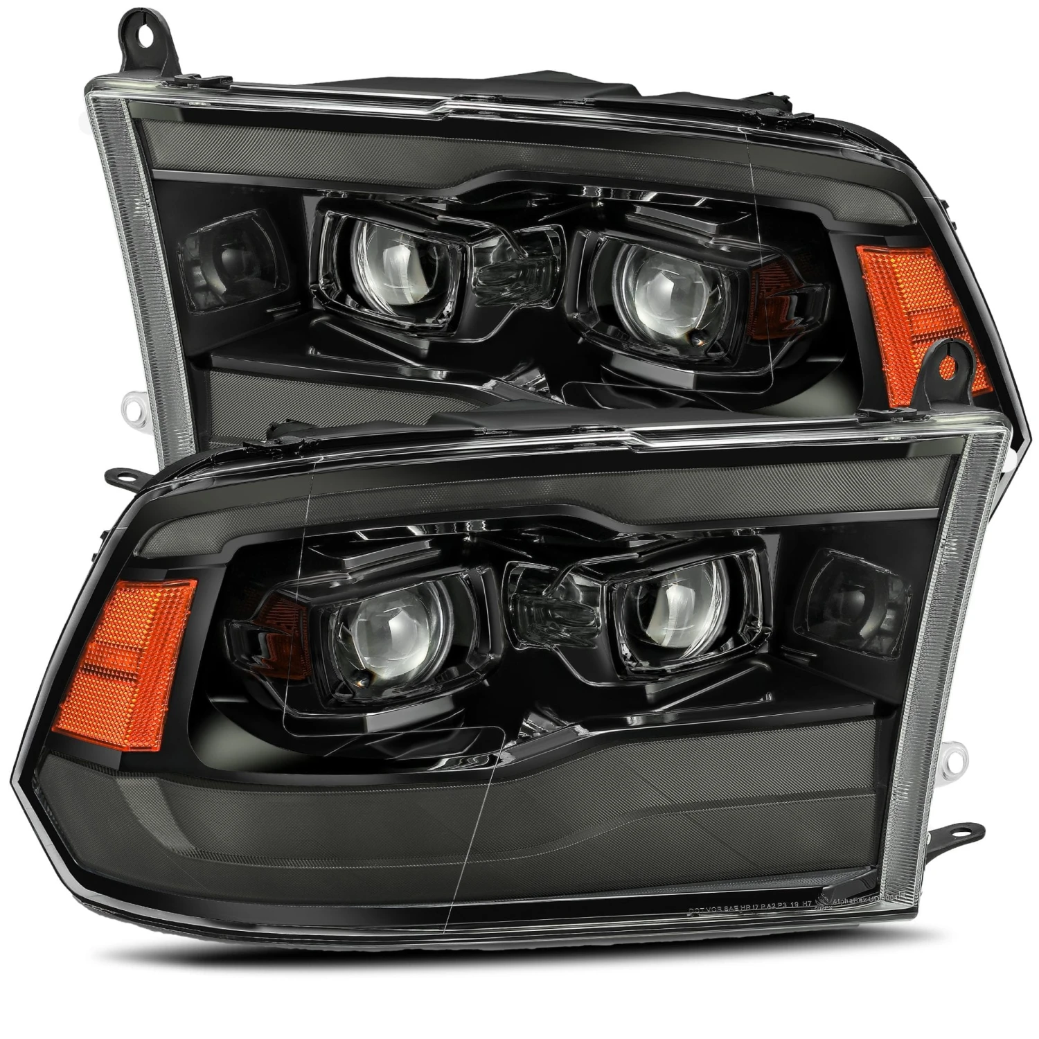 09-18 Ram Truck MK II PRO-Series Halogen Projector Headlights Alpha-Black 3 09-18 Ram Truck MK II PRO-Series Halogen Projector Headlights Alpha-Black