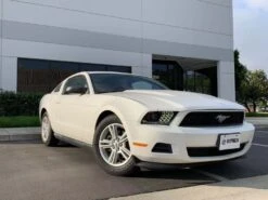 10-12 Ford Mustang LUXX-Series LED Projector Headlights Alpha-Black -Car Light Shop 10 12 ford mustang luxx series led projector headlights alpha black 704387