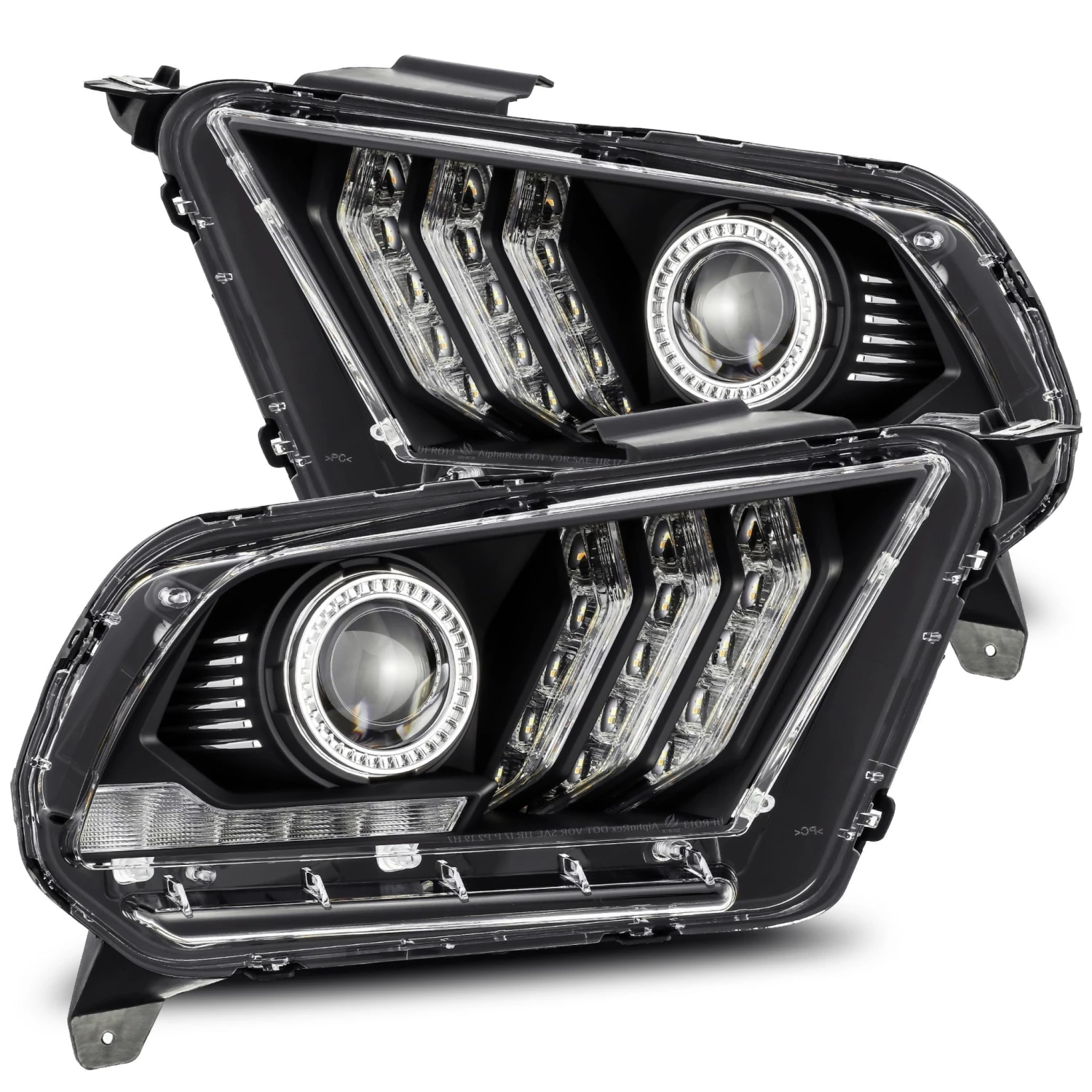 10-12 Ford Mustang LUXX-Series LED Projector Headlights Black 3 10-12 Ford Mustang LUXX-Series LED Projector Headlights Black