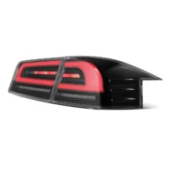 12-21 Tesla Model S LUXX-Series LED Tail Lights Black Red (With Black Trunk Center Piece Replacement) -Car Light Shop 12 21 tesla model s luxx series led tail lights black red with black trunk center piece replacement 520655