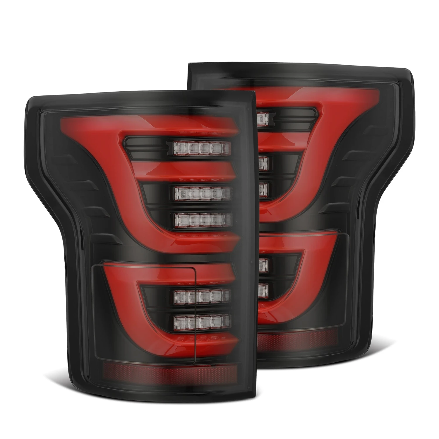 15-20 Ford F150 LUXX-Series LED Tail Lights Black Red 3 15-20 Ford F150 LUXX-Series LED Tail Lights Black Red