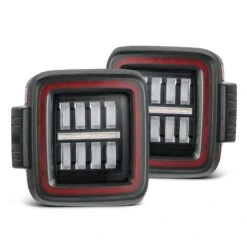 18-24 Jeep Wrangler JL NOVA-Series Prismatic LED Tail Lights Black-Red