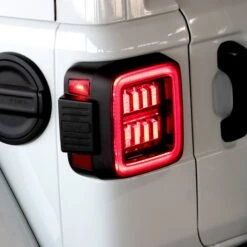 18-24 Jeep Wrangler JL NOVA-Series Prismatic LED Tail Lights Clear -Car Light Shop 18 24 jeep wrangler jl nova series prismatic led tail lights clear 303246