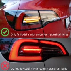 20-24 Tesla Model Y (With Stock Amber Turn Signal) PRO-Series LED Tail Lights Jet Black -Car Light Shop 20 24 tesla model y with stock amber turn signal pro series led tail lights jet black 539893