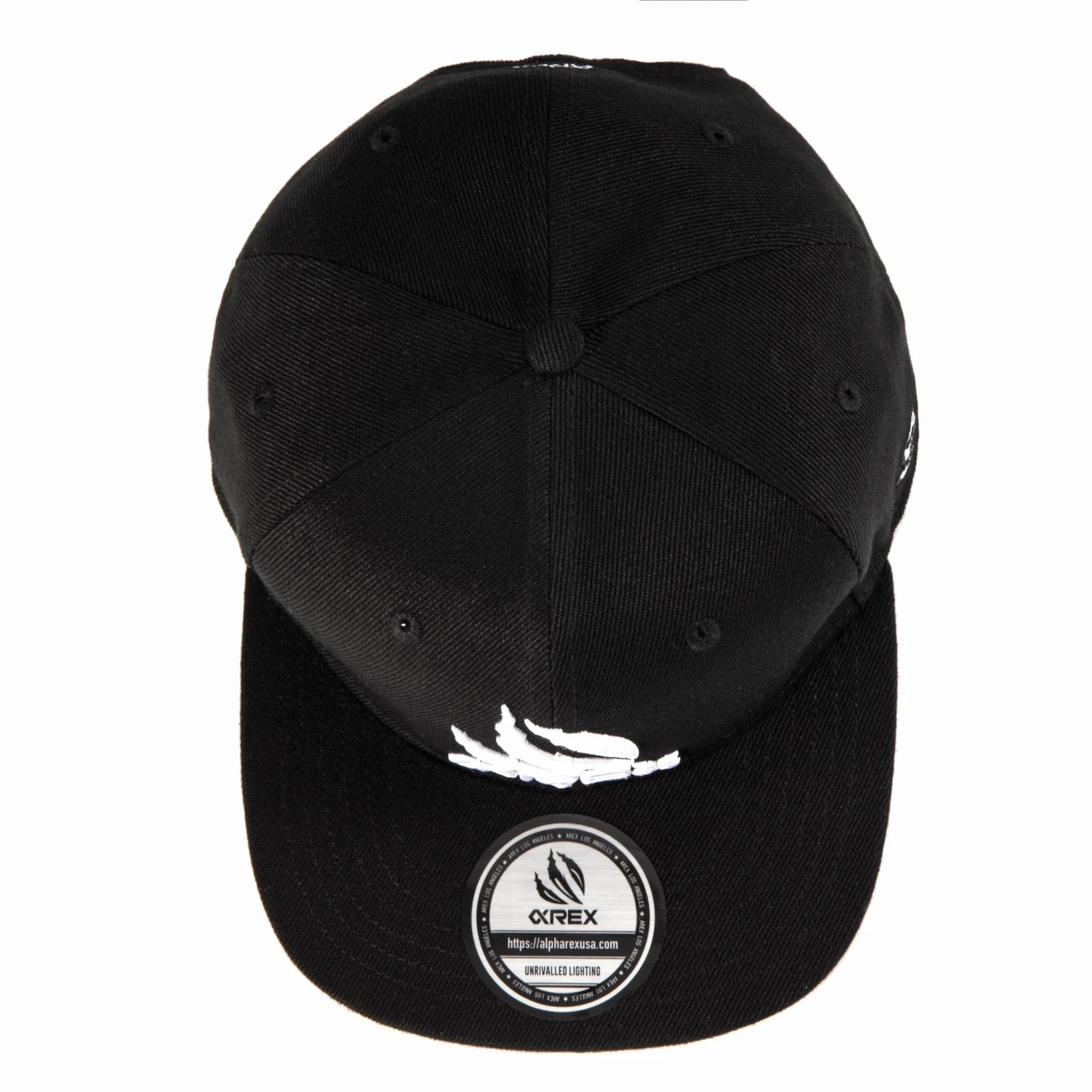 AlphaRex Embroidered Snapback Black & White 8 AlphaRex Embroidered Snapback Black & White - Image 6